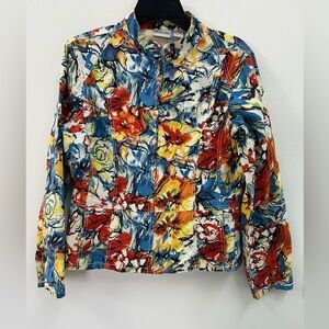 Chico’s Women’s Floral Multicolor Denim Jacket